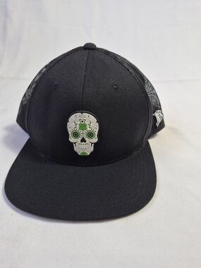 Branded Bills Flower Sugar Scull adj snapback flat cap black New